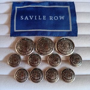 Savile Row Blazer Buttons 11 3-Large, 8 Smaller